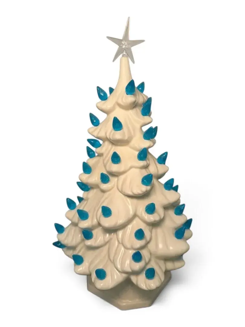 Holland Mold Blue & White Ceramic Christmas Tree 