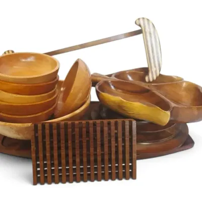 Wooden Kitchen Items - Cheese Board, Bowls, Divided Leaf Dish, & More