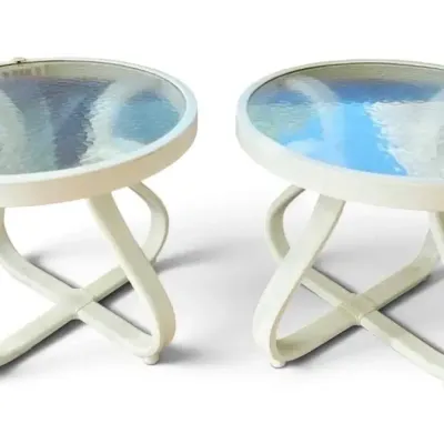 Two Glass Top Outdoor Tables