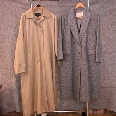 Pendleton Long Coats | Tan Trench Coat & Gray Wool Coat | Sizes 14–16