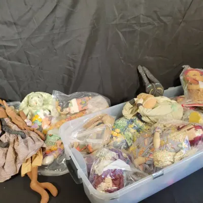 Rag Dolls & Cloth Animals | Assorted Collection With Storage Tub