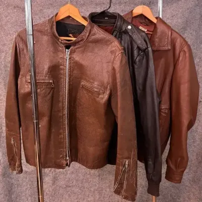 Three Vintage Men’s Leather Jackets