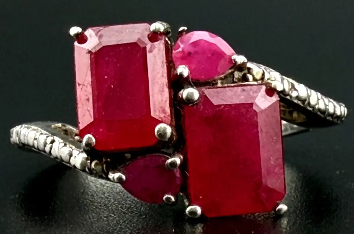 Ruby Sterling Silver Ring 