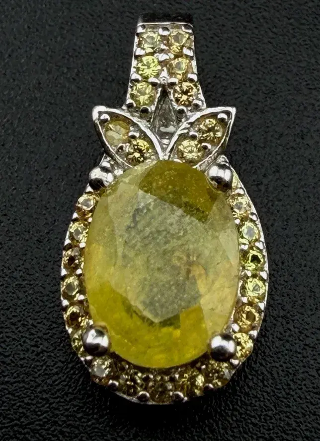 Yellow Sapphire Sterling Silver Pendant 