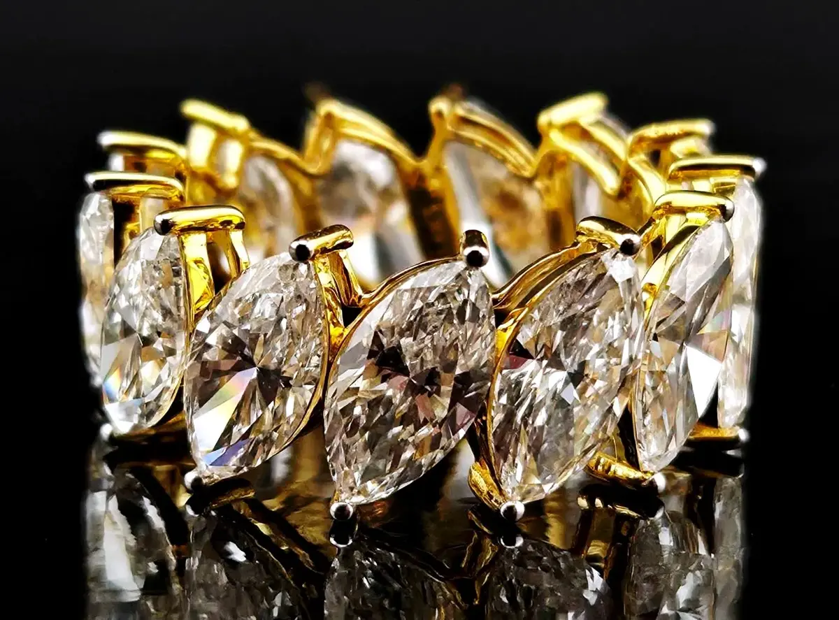 10.59ctw 14k Lab Diamond Marquis Eternity Ring W/ IGI Report