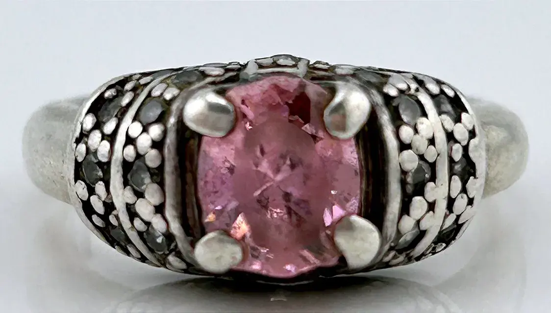 Pink Stone Sterling Silver Ring