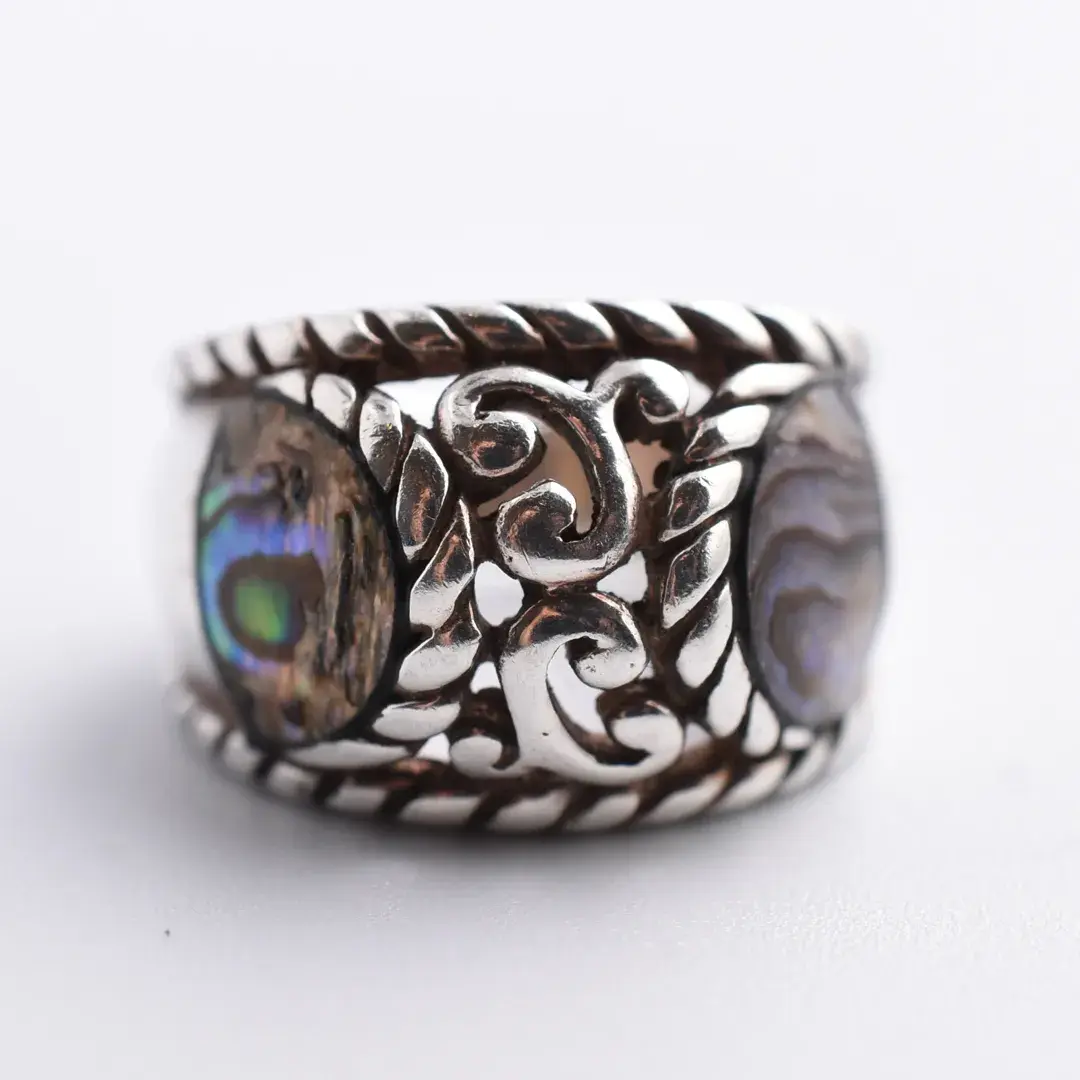 Abalone Ornate Sterling Silver Ring