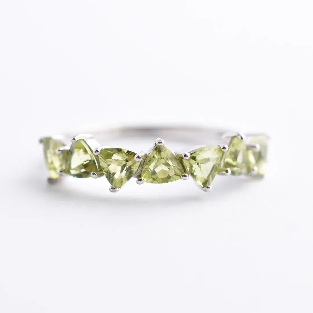 Peridot Sterling Silver Line Ring