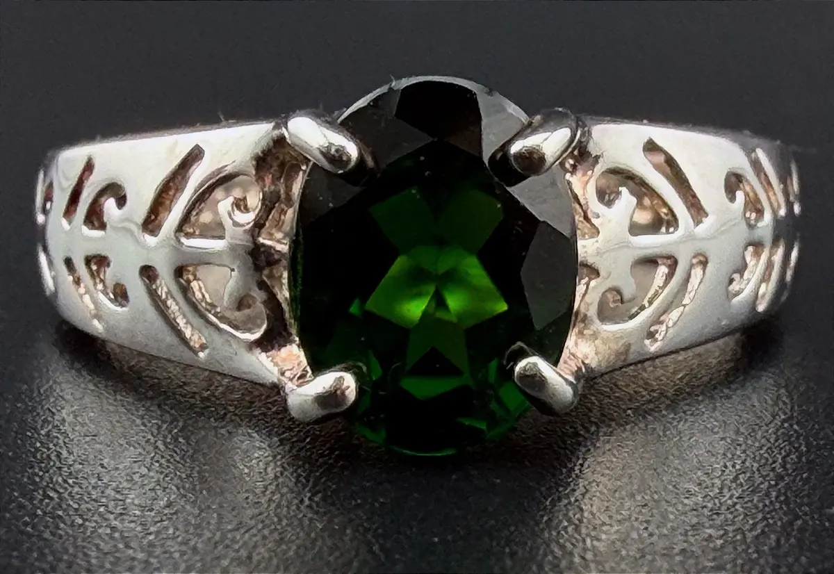 Chrome Diopside Sterling Silver Ring 