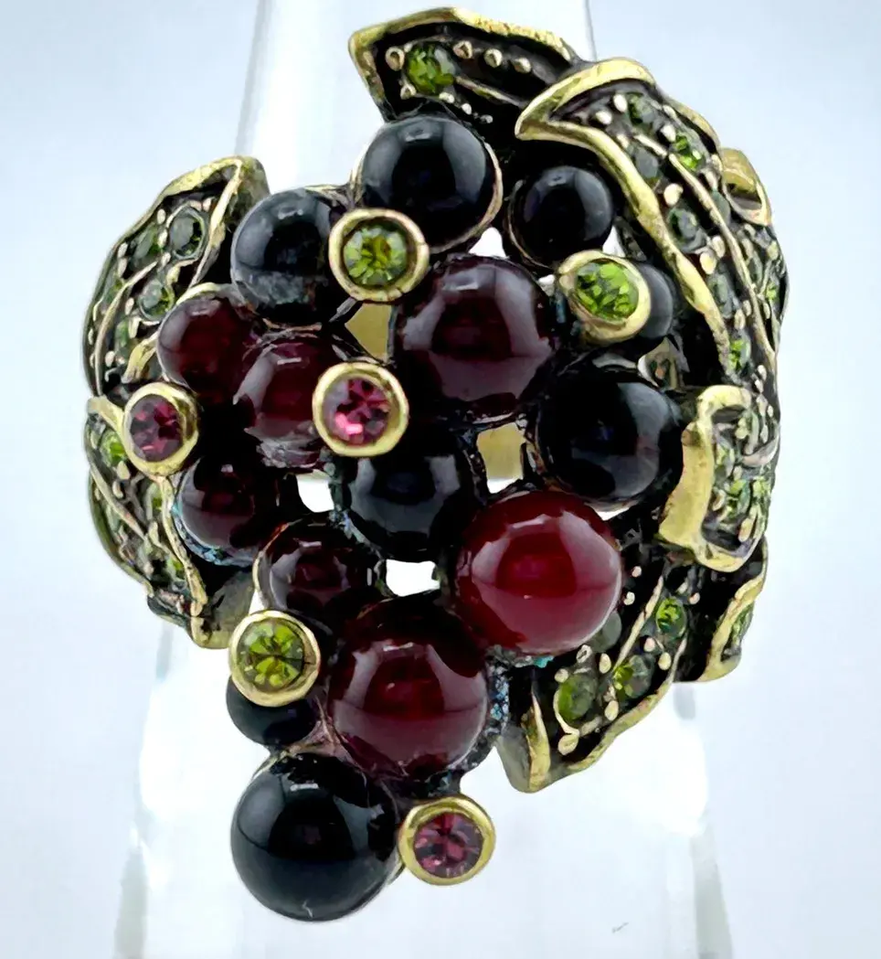 Heidi Daus “Aged To Perfection” Gold Tone Grape Ring