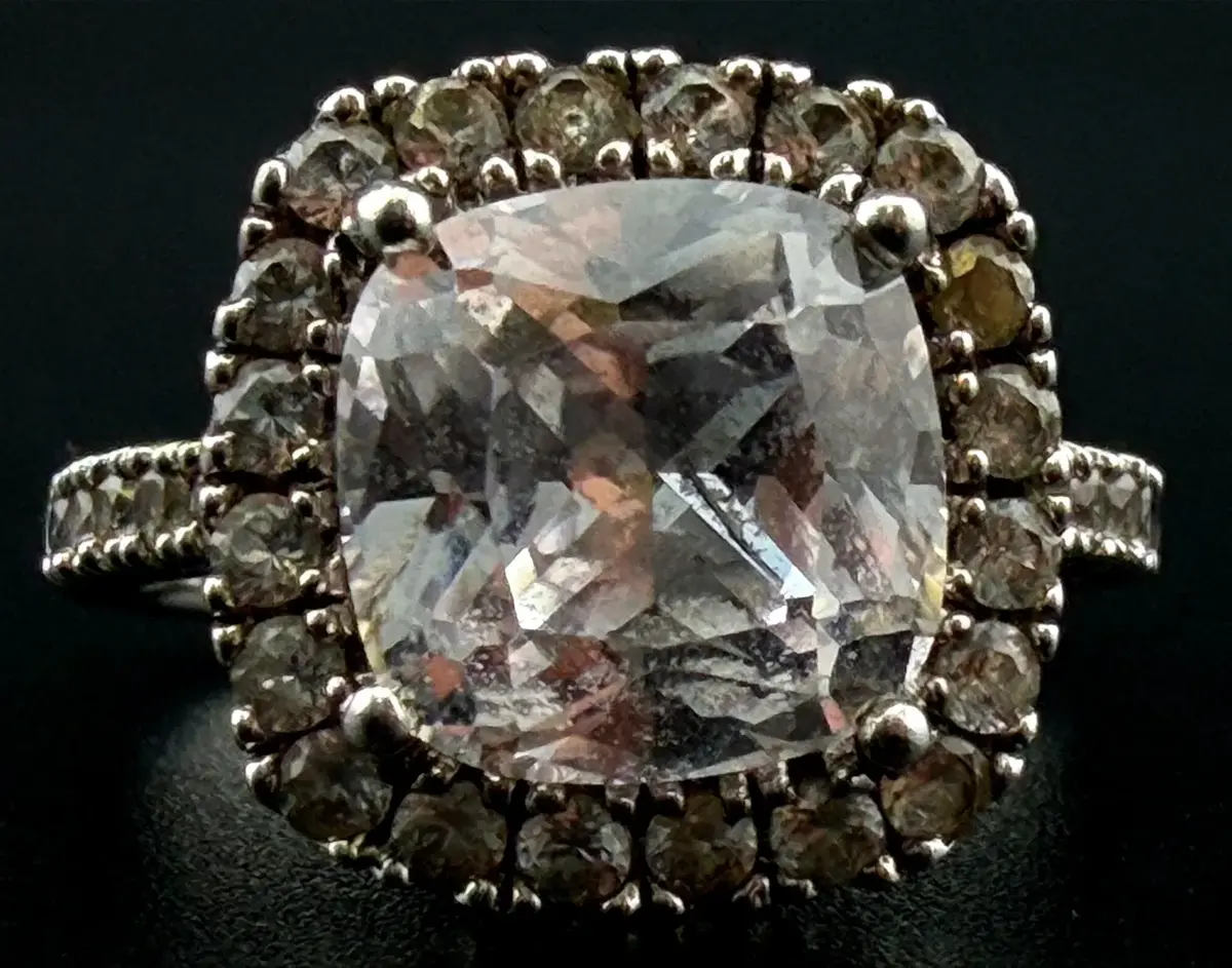 White Sapphire Sterling Silver Ring 