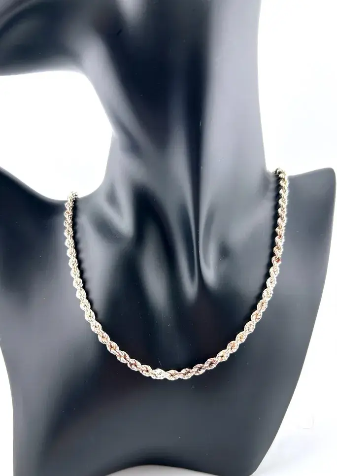 Gold Vermeil Sterling Silver Twisted Rope Necklace