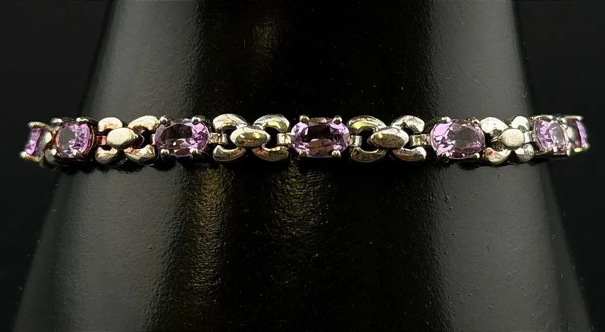 Amethyst Sterling Silver Bracelet 