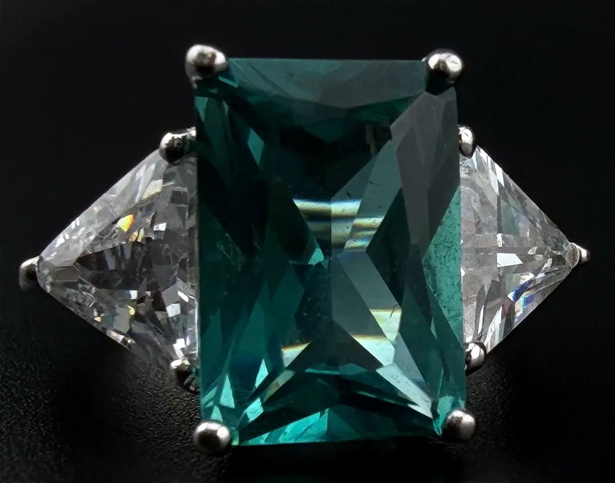 Teal Stone Sterling Silver Ring 