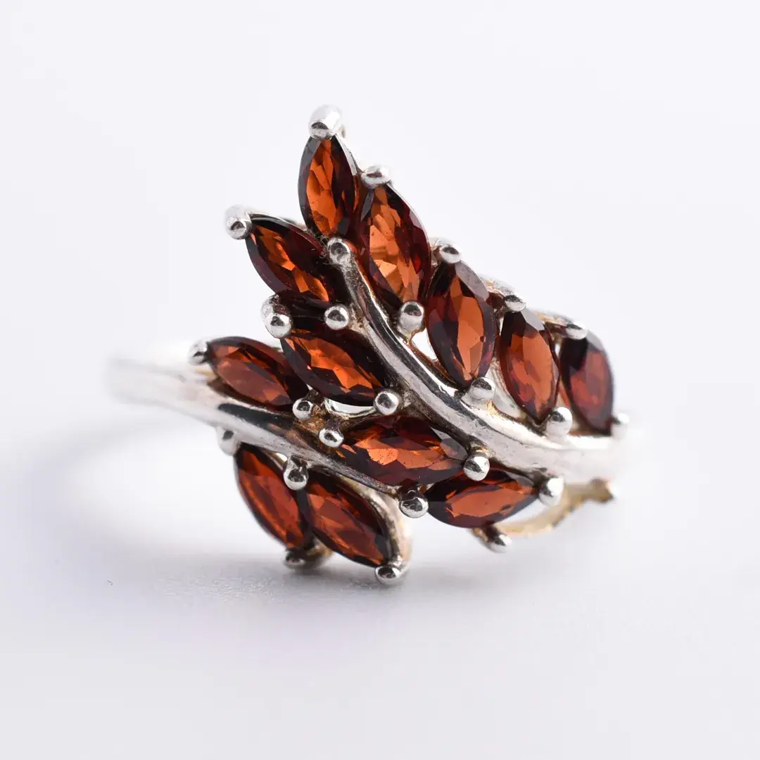 Garnet Sterling Silver Wrap Ring