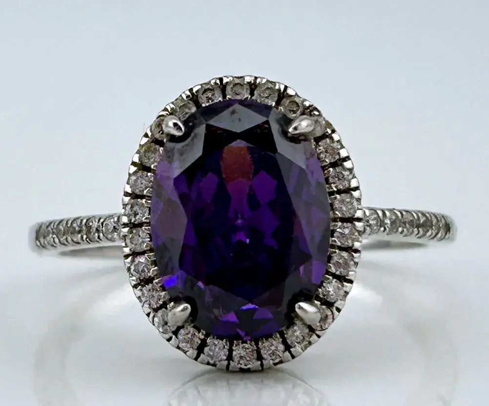 Purple Stone Sterling Silver Ring