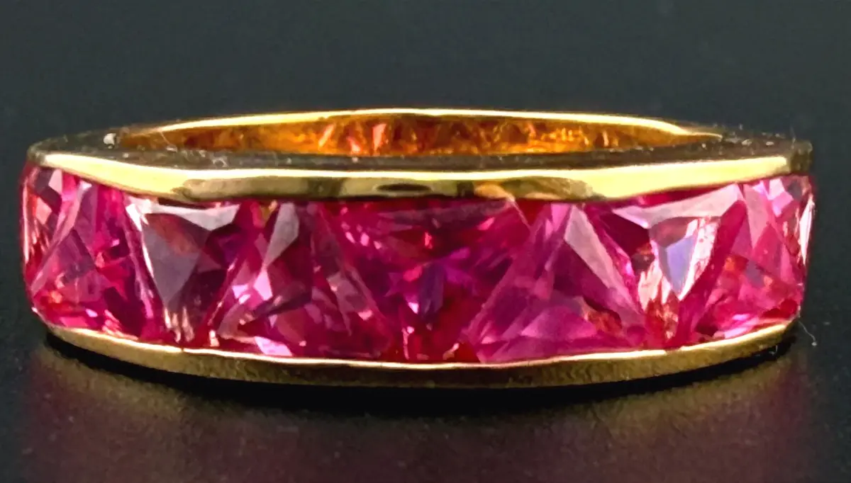 Pink Sapphire Gold Vermeil Ring 