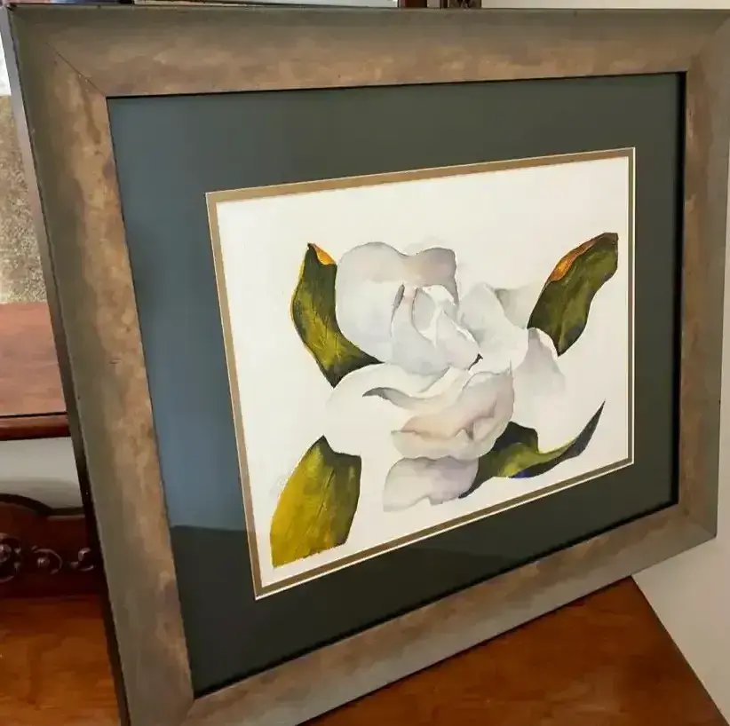 Mev Rozsman Signed Original Magnolia Watercolor