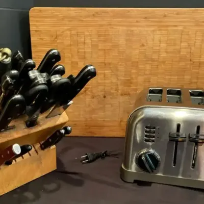 Peter Kump’s Knife Set, Cuisinart Toaster & Cutting Board