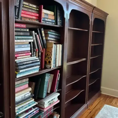 Ethan Allen Three-Piece Wood Bookcase Set
