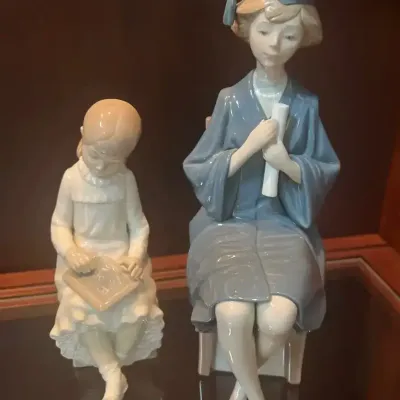 Lladró Schoolgirl & Graduate Porcelain Figurines