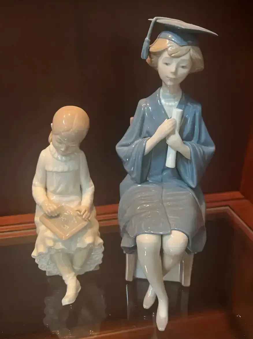 Lladró Schoolgirl & Graduate Porcelain Figurines