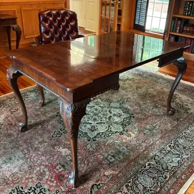 Henredon Desk With Tufted Leather Chair