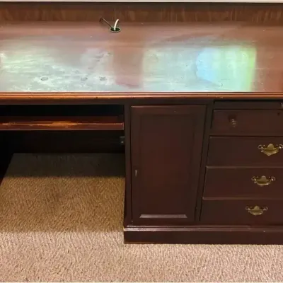 Large Wood Office Desk With Storage
