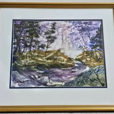 Mev Rozsman Signed Original Lake Landscape