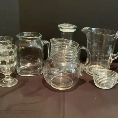 Davis Baking Powder & Vintage Clear Glassware