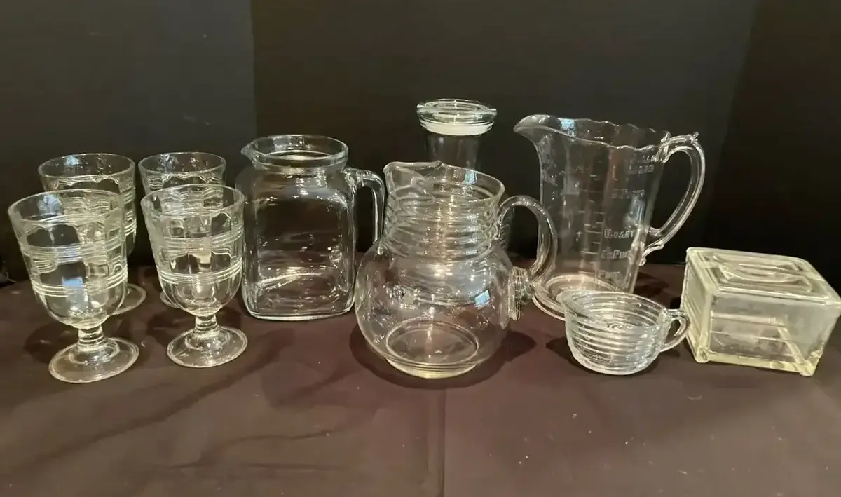 Davis Baking Powder & Vintage Clear Glassware