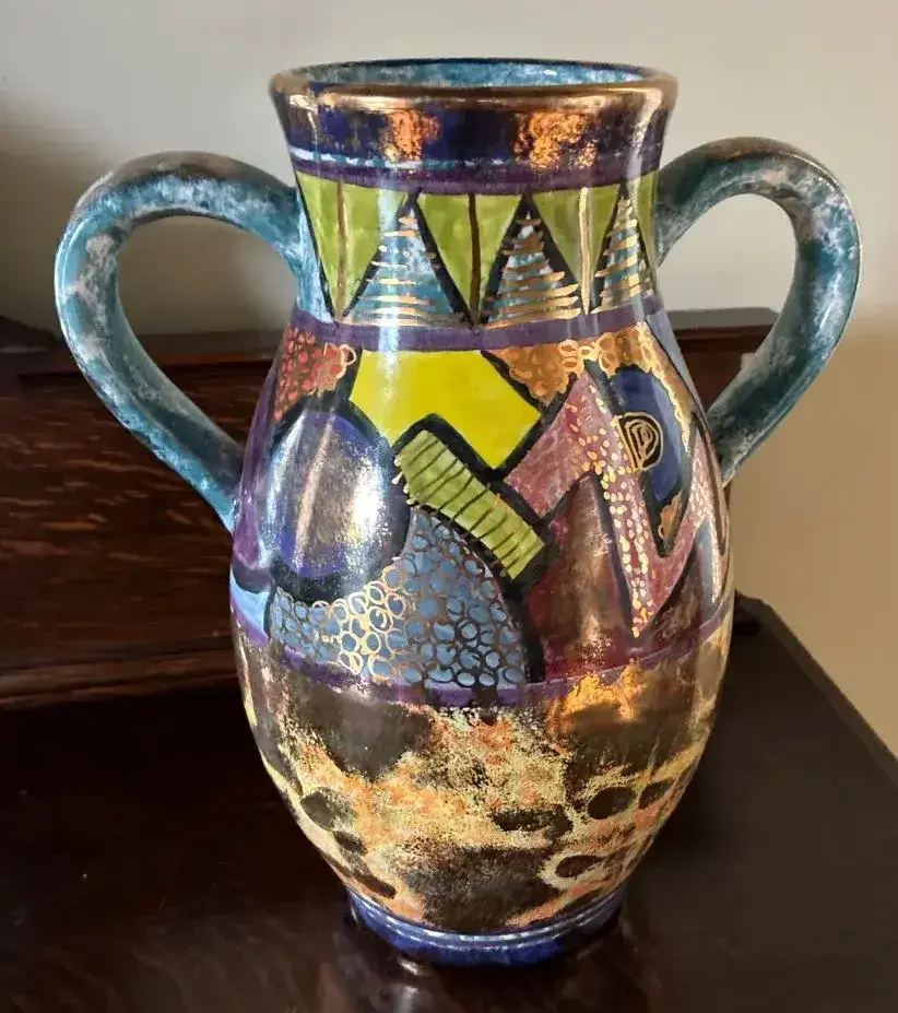 Mounkhong Two-Handled Folk Art Vase