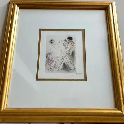 Louis Icart “Dance With Me” / “Couple Dance” Pencil-Signed Color Etching