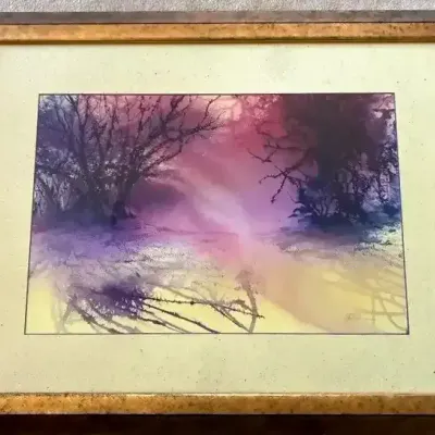 Mev Rozsman Vibrant Signed Original Watercolor