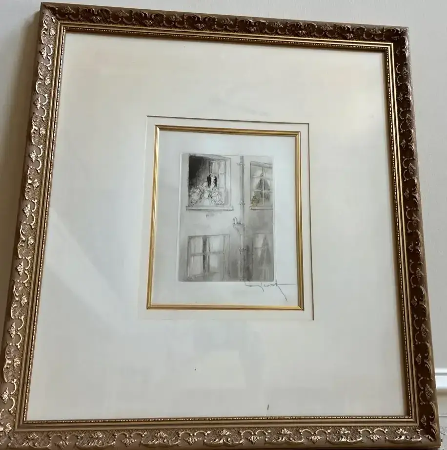 Louis Icart “Far Away Gaze” Pencil-Signed Etching