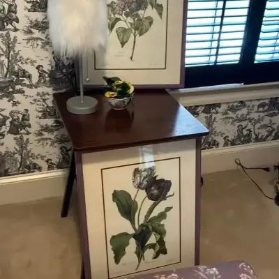 Botanical Prints, Feather-Style Lamp & Bolster Pillow