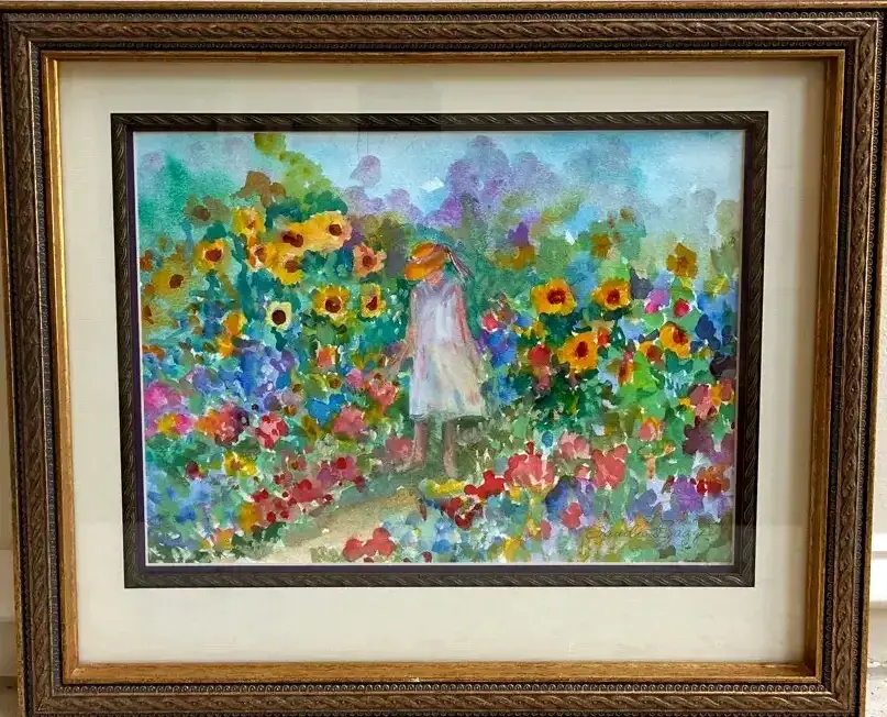 Sandra Baggette Original Watercolor Garden Painting