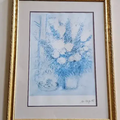 Marc Chagall “Bouquet with Bowl of Cherries” Limited Edition Print 129/500