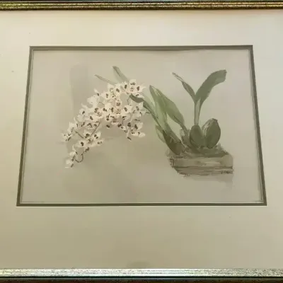 Henry George Moon Signed Botanical Orchid Print With COA