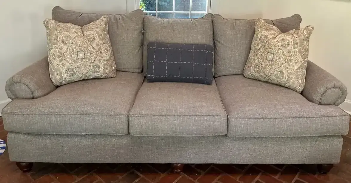Craftmaster Furniture Inc. Oatmeal Tweed Three-Cushion Sofa