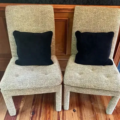 Leopard Print Upholstered Accent Chairs