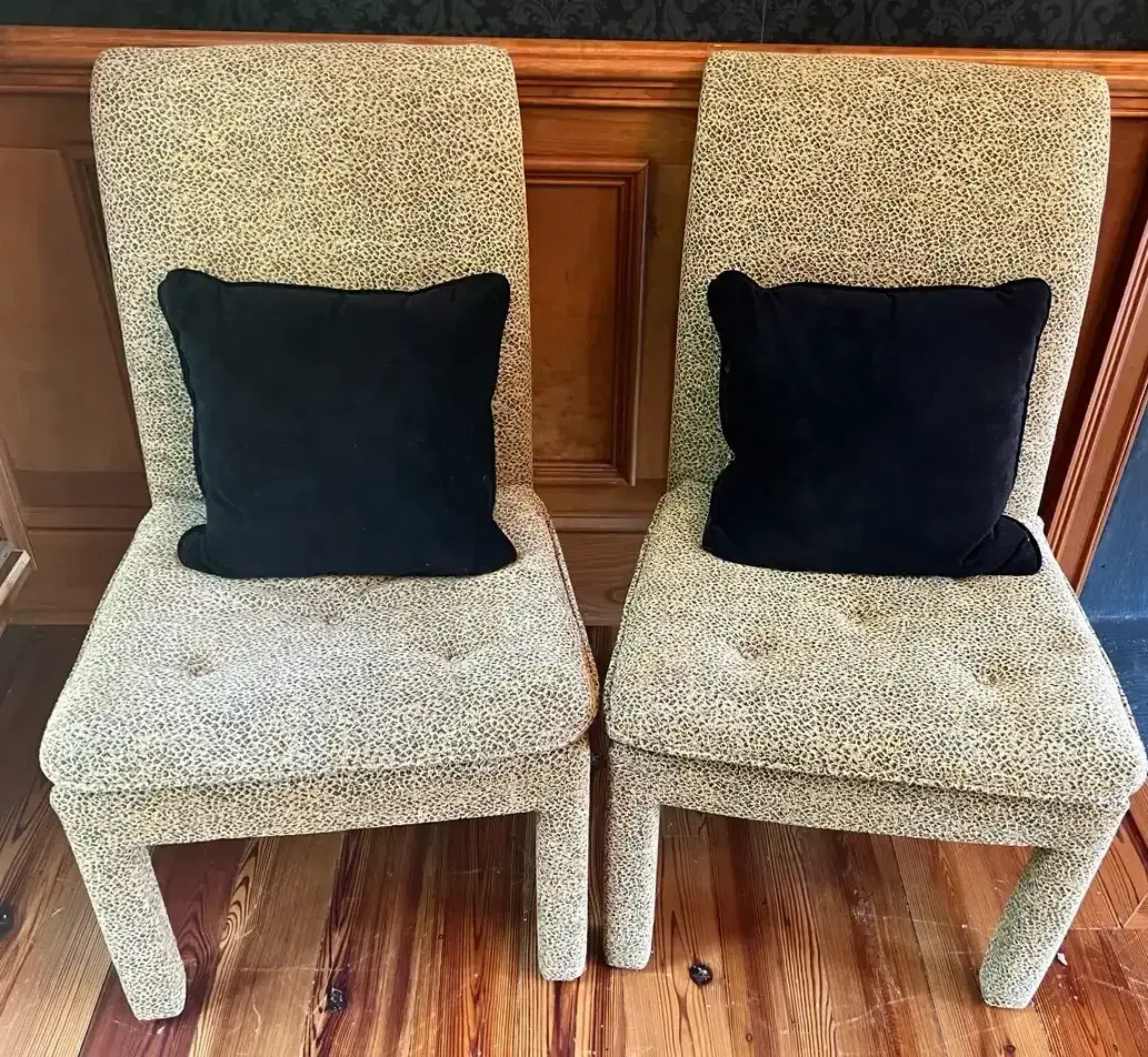 Leopard Print Upholstered Accent Chairs