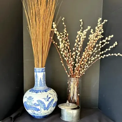 Blue & White Vase & Decorative Accents