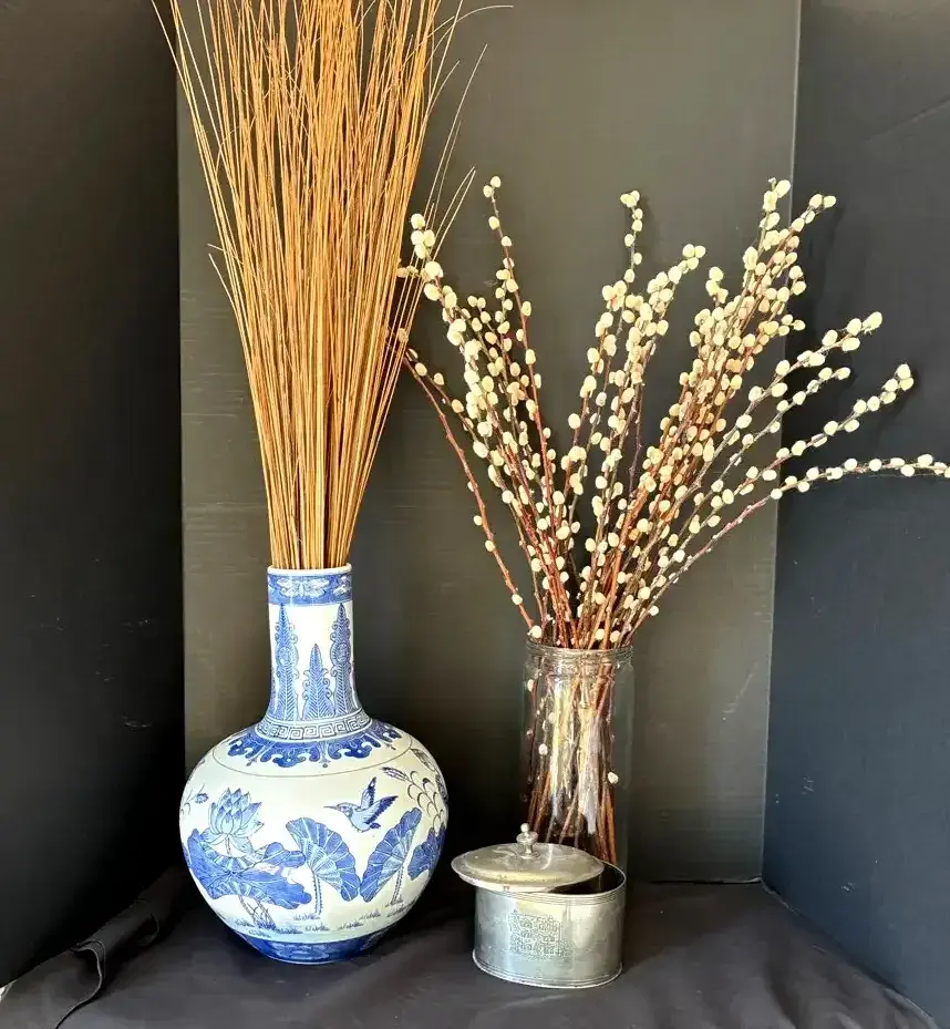 Blue & White Vase & Decorative Accents