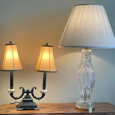 Cut Glass & Double-Arm Accent Lamps