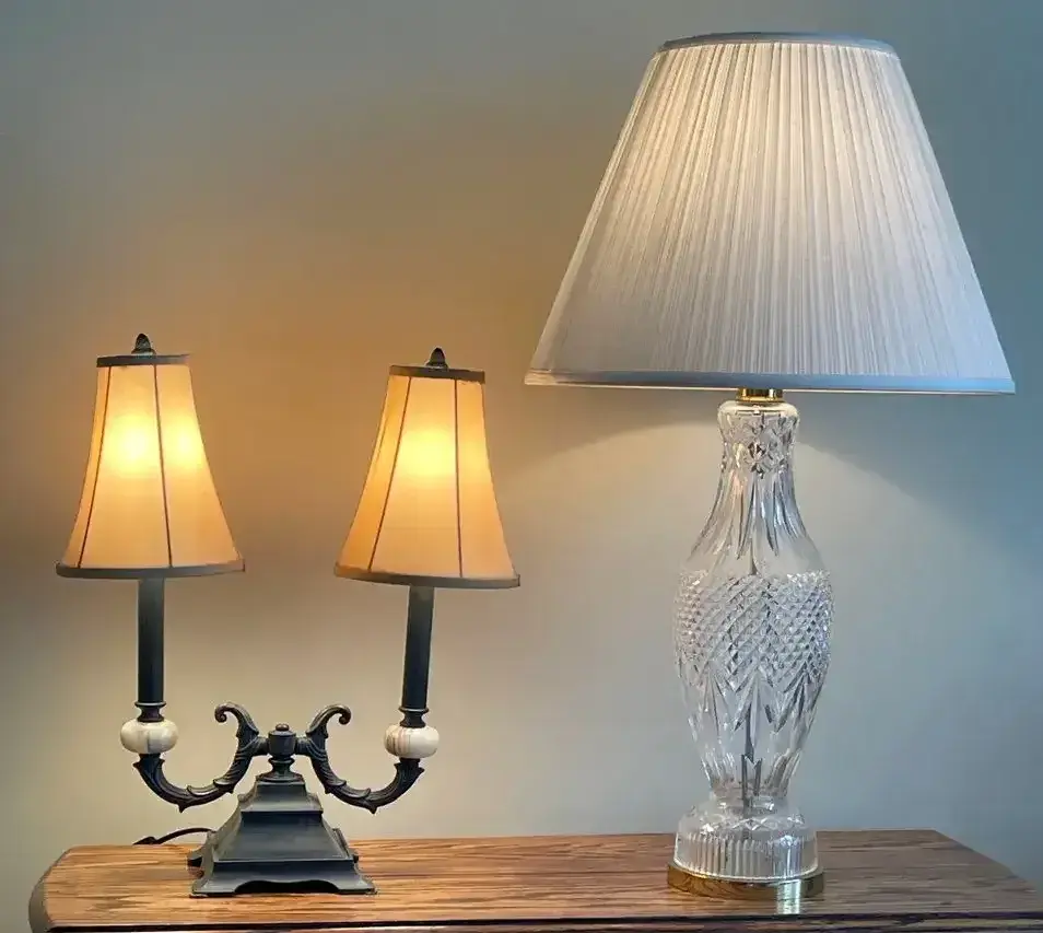 Cut Glass & Double-Arm Accent Lamps
