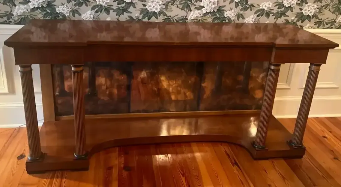 Henredon Console Table with Mirrored Back