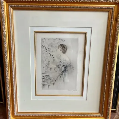 Louis Icart “Patriotic Woman” Pencil-Signed Drypoint Etching
