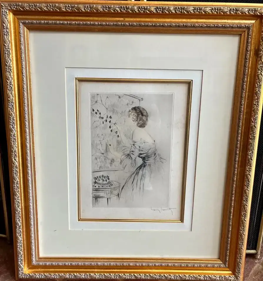 Louis Icart “Patriotic Woman” Pencil-Signed Drypoint Etching