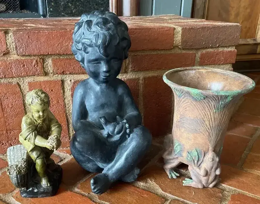 Borghese Boy Statue, Child With Frog & Terra-Cotta Frog Planter